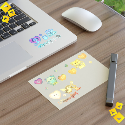 Custom Pet Love Sticker Sheet - Personalized Dog & Cat Stickers - Cute Valentine Vinyl Stickers for Gifts