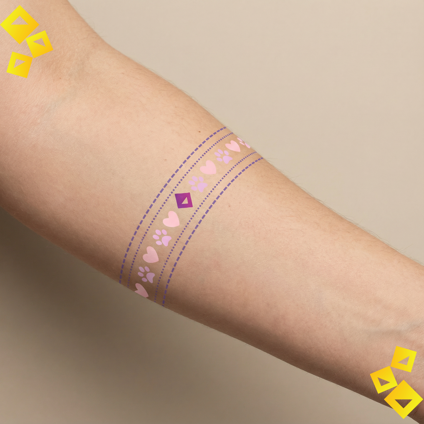 Temporary Tattoos - Cute Animal Love Tattoos - Bear Cat Dog Heart Designs - Sweet Paw Print Tattoos for Animal Lovers