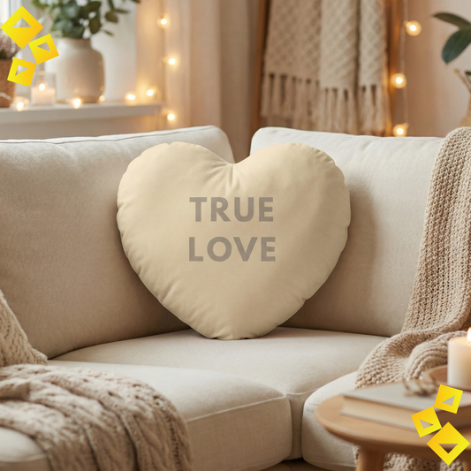 Custom Shaped Pillow - Personalized Heart Pillow - TRUE LOVE Cushion - Custom Design Pillow for Home Decor & Gift