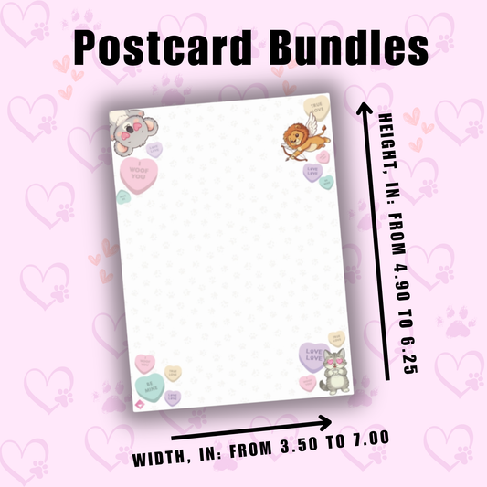 Postcard Bundle with Envelopes - Cute Pet Valentine Cards - Animal Love Stationery - Dog & Cat Postcards - Gift Set