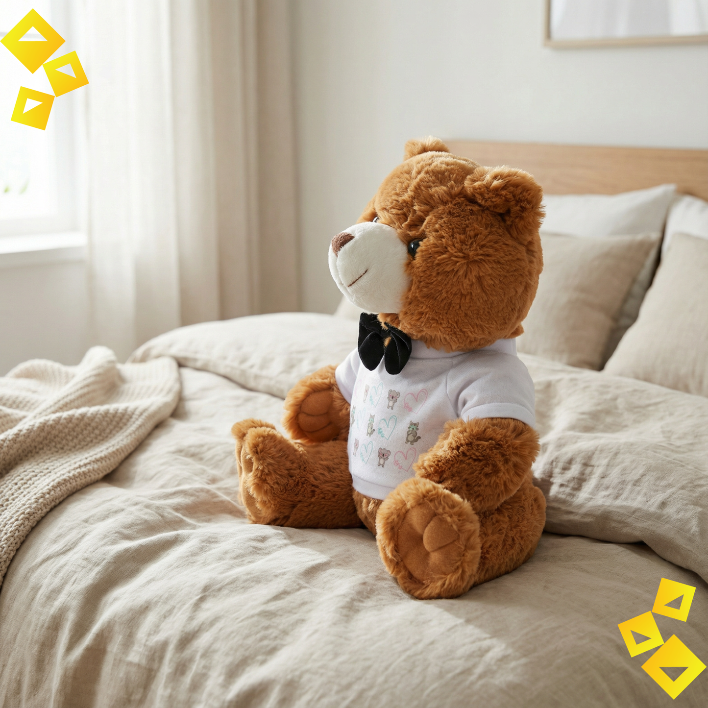 Teddy Bear with T-Shirt - Cute Cat & Koala Plush - Kawaii Love Bear Gift for Animal Lovers and Pet Parents