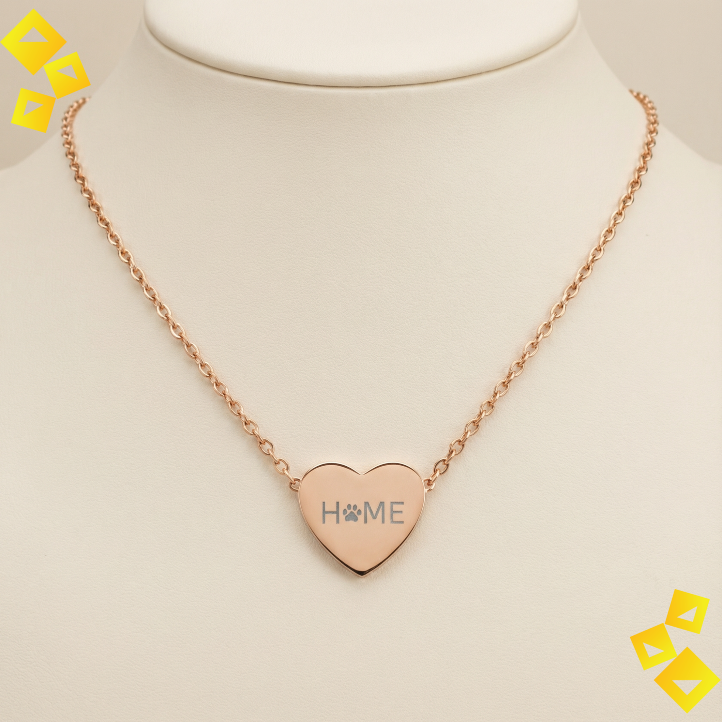 Heart Paw Necklace - Home Is Where the Paw Is - Pet Lover Jewelry - Engraved Heart Necklace for Animal Lovers