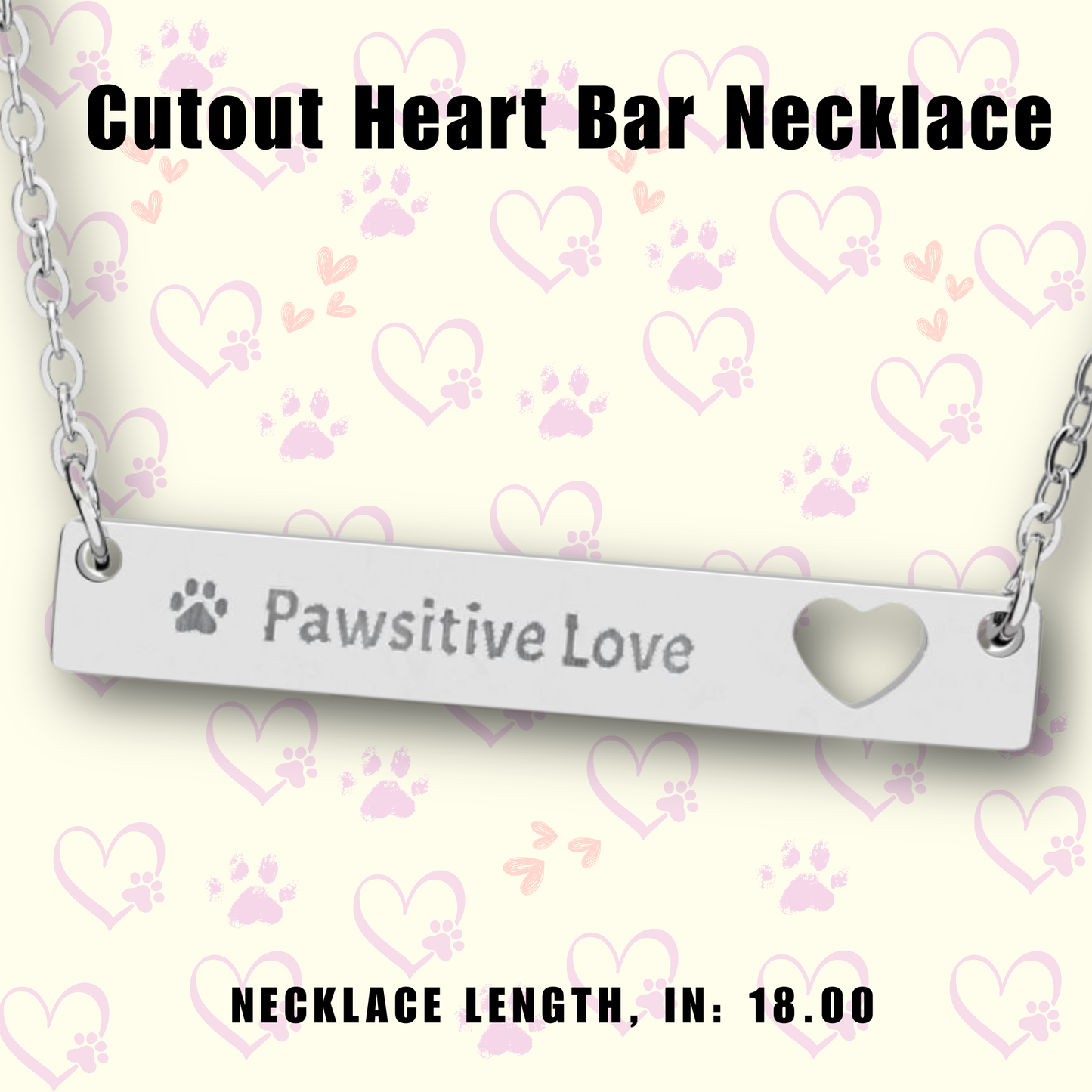 Personalized Bar Necklace - Custom Engraved Heart Necklace - Minimalist Name Necklace - Stainless Steel Gift