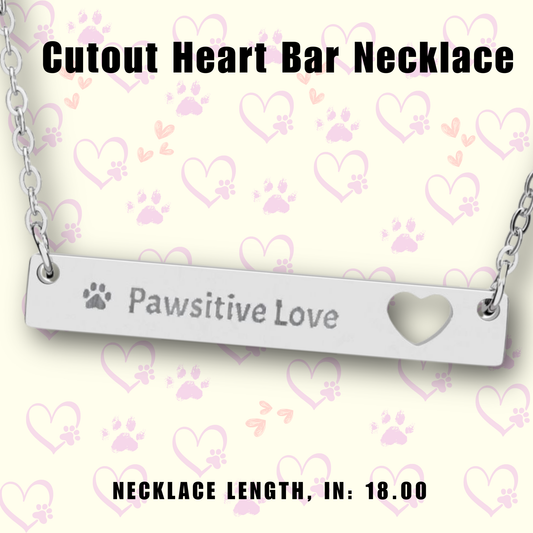 Personalized Bar Necklace - Custom Engraved Heart Necklace - Minimalist Name Necklace - Stainless Steel Gift