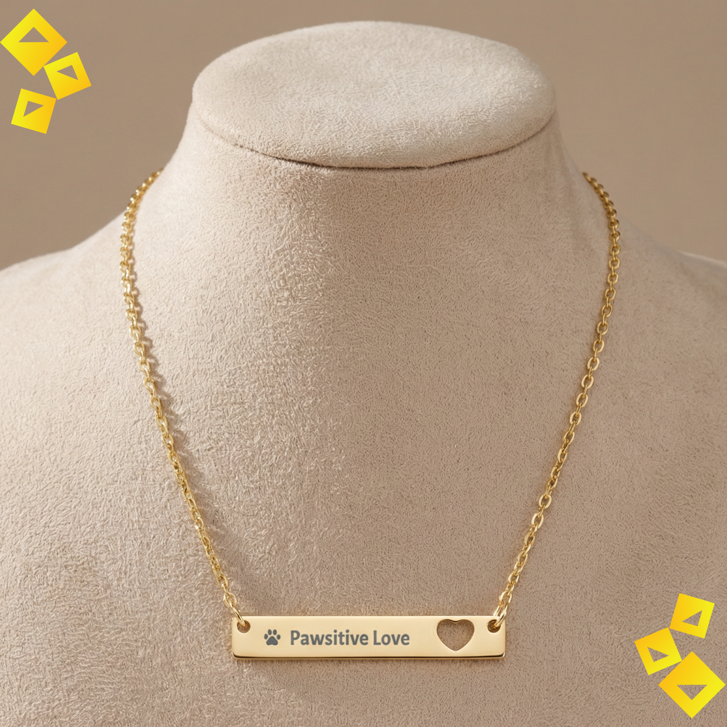 Personalized Bar Necklace - Custom Engraved Heart Necklace - Minimalist Name Necklace - Stainless Steel Gift