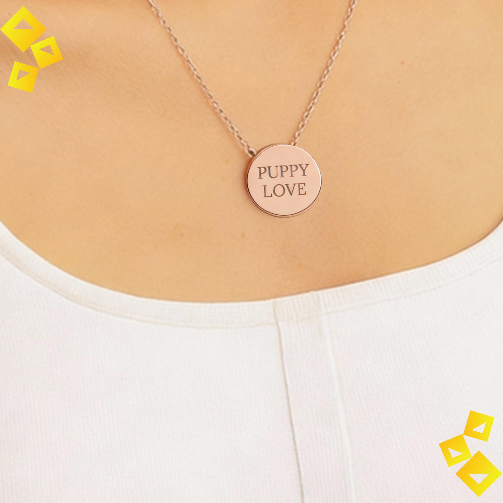 Personalized Mini Circle Necklace - Custom Engraved Disc Necklace - Minimalist Jewelry Gift - Stainless Steel Pendant