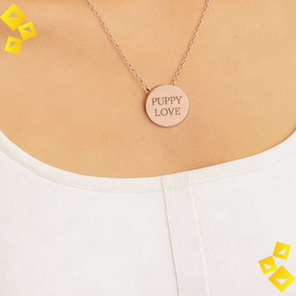 Personalized Mini Circle Necklace - Custom Engraved Disc Necklace - Minimalist Jewelry Gift - Stainless Steel Pendant