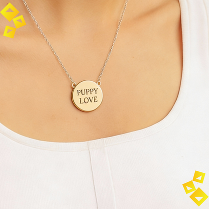 Personalized Mini Circle Necklace - Custom Engraved Disc Necklace - Minimalist Jewelry Gift - Stainless Steel Pendant