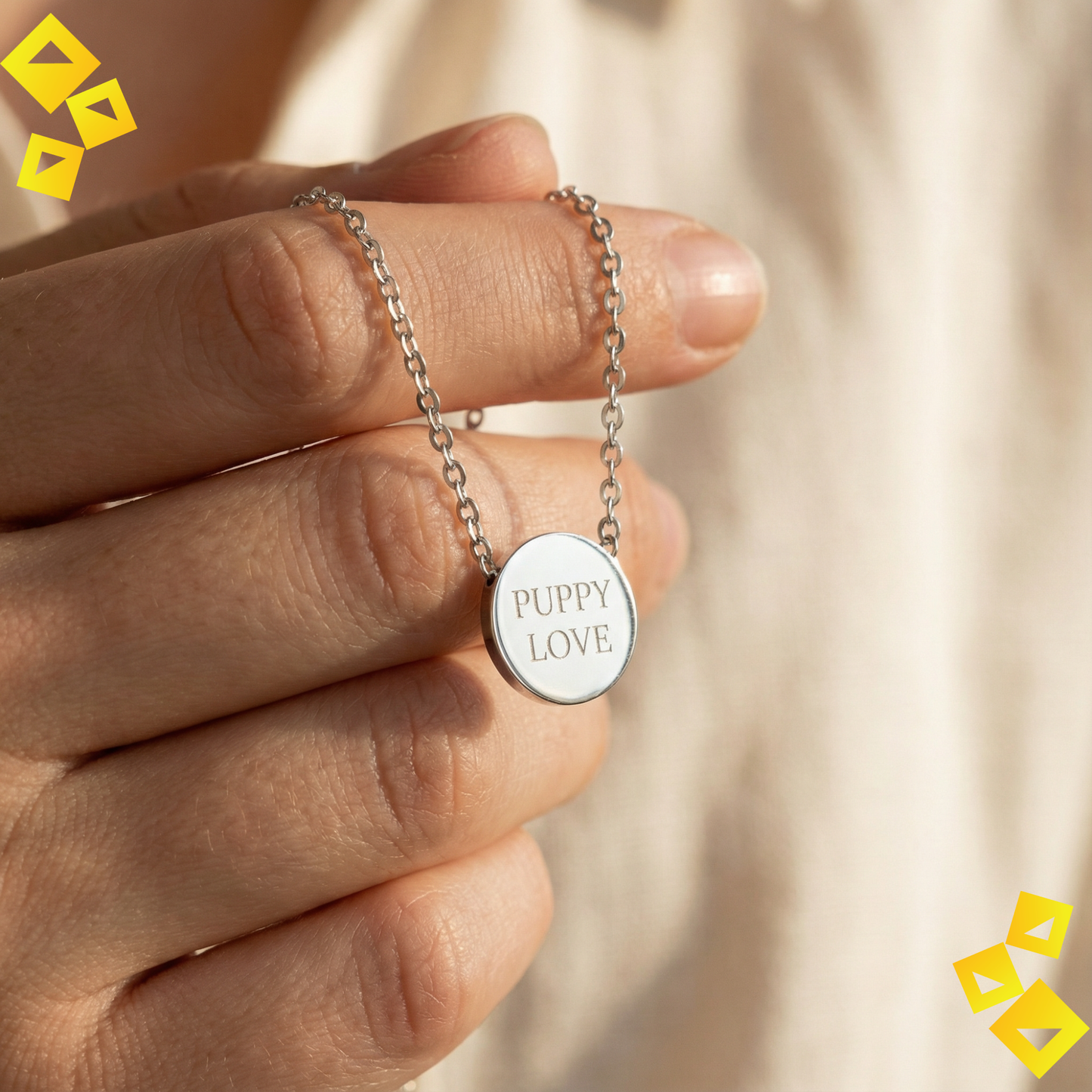 Personalized Mini Circle Necklace - Custom Engraved Disc Necklace - Minimalist Jewelry Gift - Stainless Steel Pendant