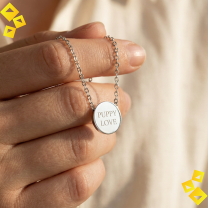 Personalized Mini Circle Necklace - Custom Engraved Disc Necklace - Minimalist Jewelry Gift - Stainless Steel Pendant