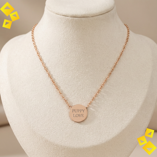 Personalized Mini Circle Necklace - Custom Engraved Disc Necklace - Minimalist Jewelry Gift - Stainless Steel Pendant