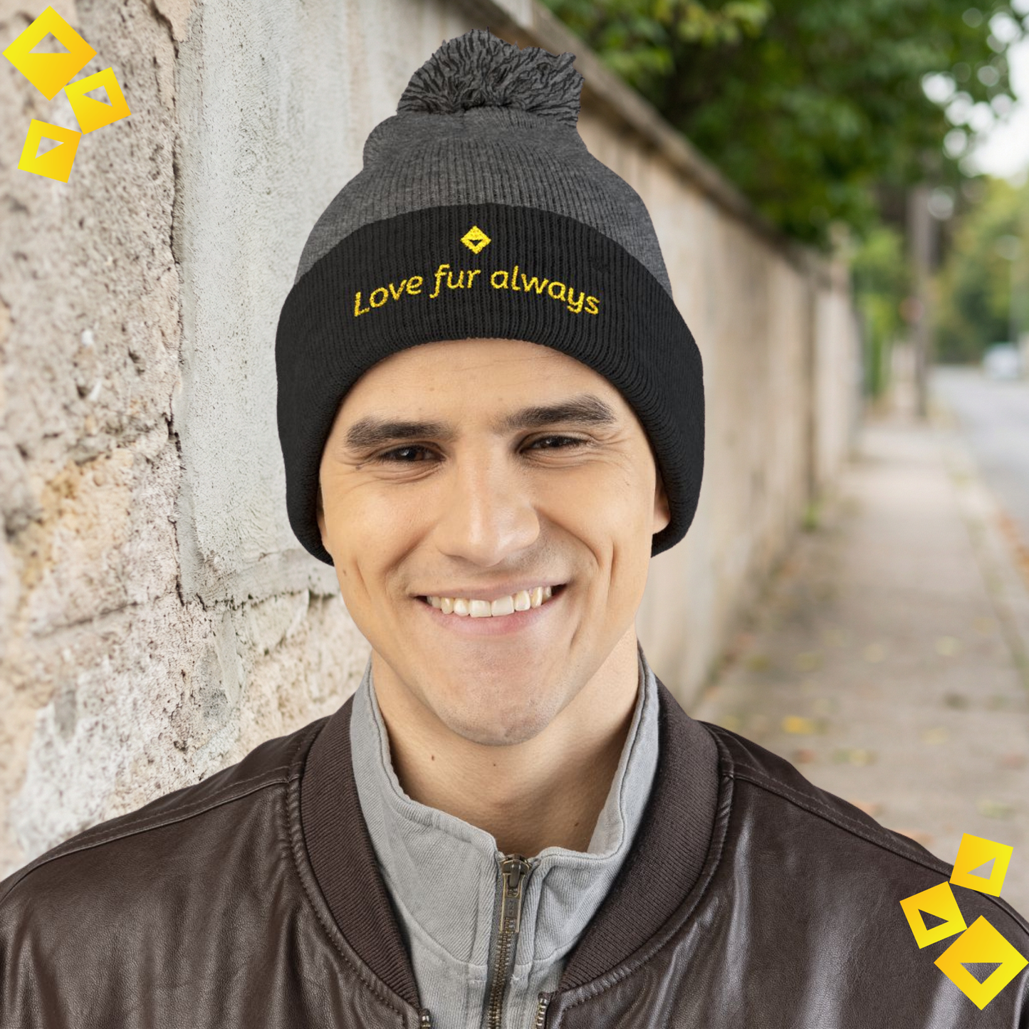 Custom Pom Pom Beanie - Personalized Pet Lover Hat - Embroidered Paw Knit Cap - Cozy Winter Gift