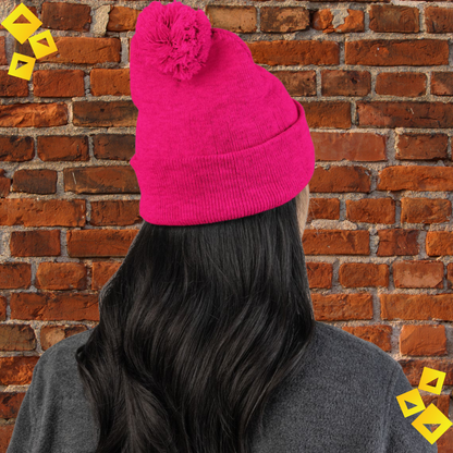 Custom Pom Pom Beanie - Personalized Pet Lover Hat - Embroidered Paw Knit Cap - Cozy Winter Gift