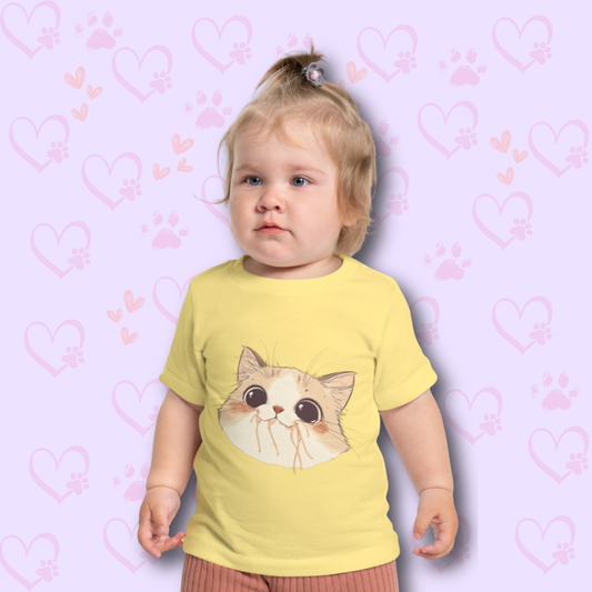 Baby Cat T Shirt - Cute Kitten Baby Tee - Soft Cotton Infant Shirt - Gift for Cat Lovers Baby