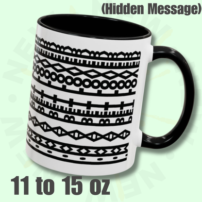 Accent Coffee Mug, Hidden Message I'm A Pet Lover Design, Black Stripe Pattern Cup, Colorful 11oz 15oz Gift, Pet Owner Present