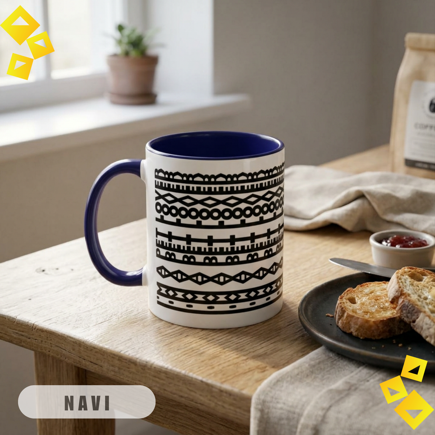 Accent Coffee Mug, Hidden Message I'm A Pet Lover Design, Black Stripe Pattern Cup, Colorful 11oz 15oz Gift, Pet Owner Present