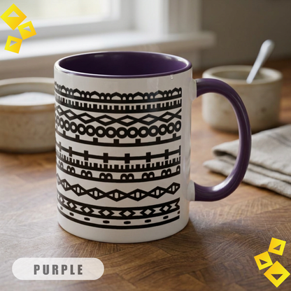 Accent Coffee Mug, Hidden Message I'm A Pet Lover Design, Black Stripe Pattern Cup, Colorful 11oz 15oz Gift, Pet Owner Present
