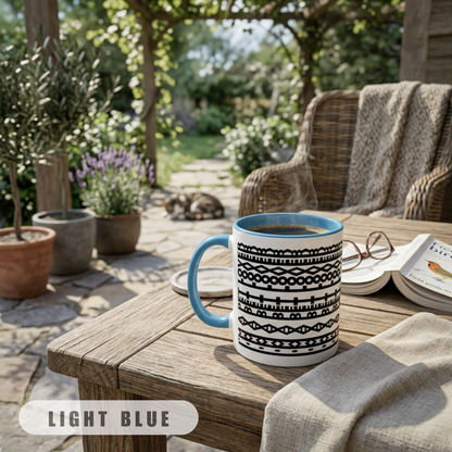 Accent Coffee Mug, Hidden Message I'm A Pet Lover Design, Black Stripe Pattern Cup, Colorful 11oz 15oz Gift, Pet Owner Present