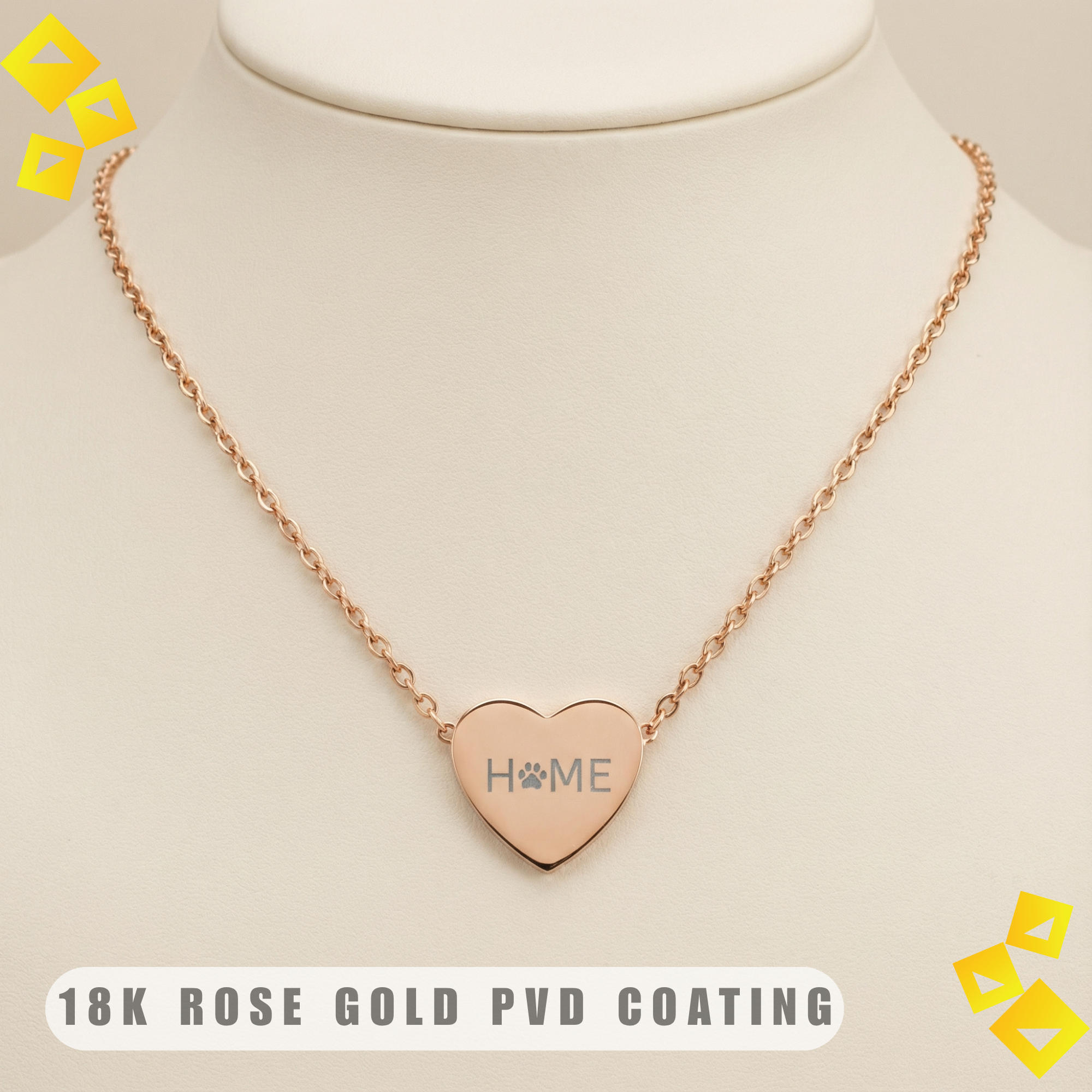 Heart Paw Necklace - Home Is Where the Paw Is - Pet Lover Jewelry - Engraved Heart Necklace for Animal Lovers
