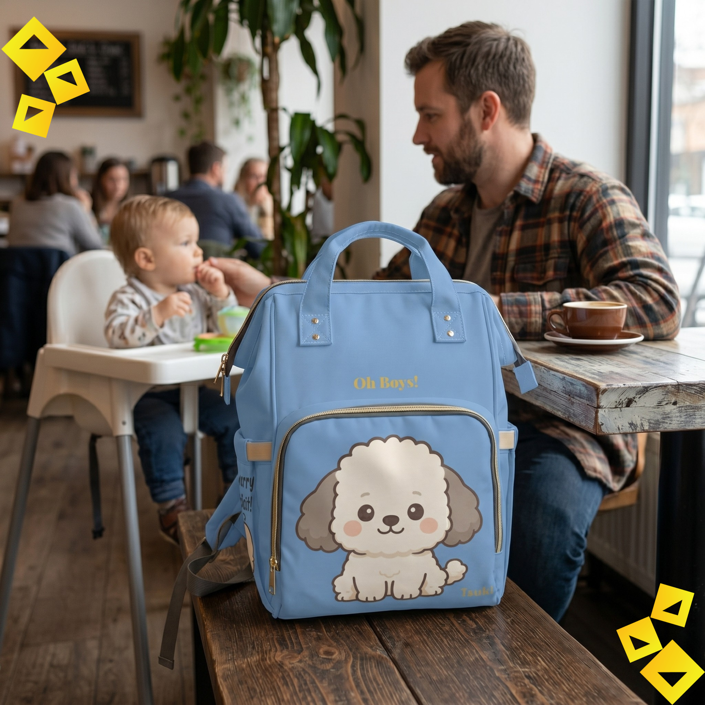 Diaper Bag, Baby and Dog Essentials Organizer, Stylish Pet Parent Backpack, Functional Travel Bag for New Moms Dads, Baby Shower Gift