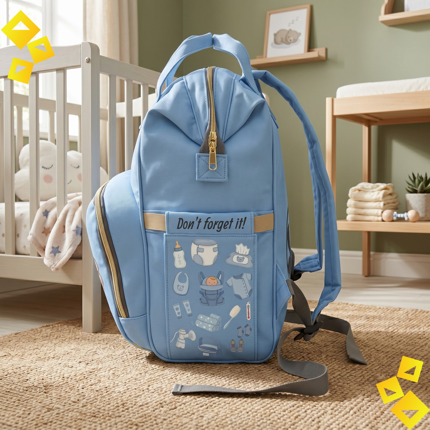 Diaper Bag, Baby and Dog Essentials Organizer, Stylish Pet Parent Backpack, Functional Travel Bag for New Moms Dads, Baby Shower Gift