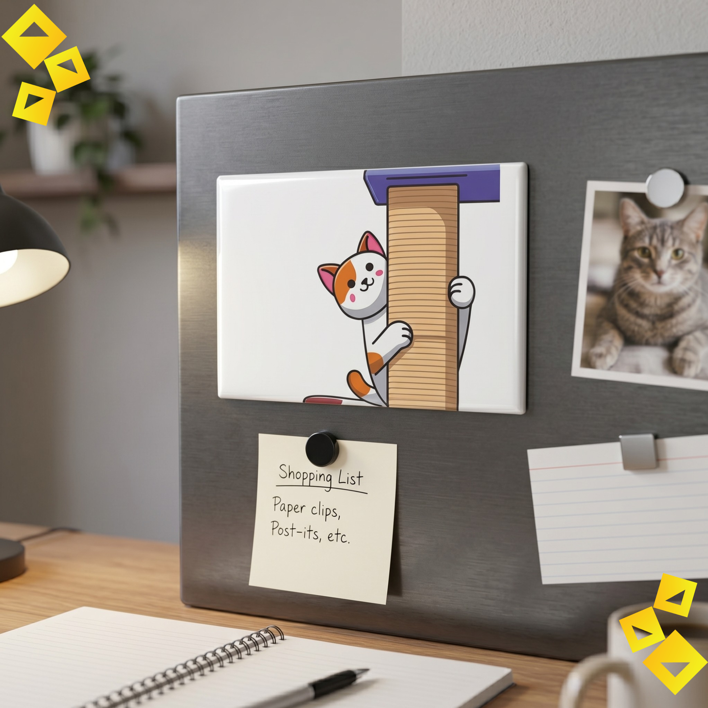 Fridge Magnet Button, Cute Orange Spotted Kitten Design, Cat Lover Kitchen Decor, Animal Pin Magnet, Gift for Pet Lovers