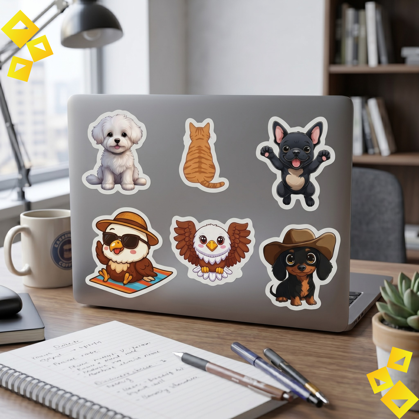 Kiss Cut Sticker Sheet, Cute Animal Mix Dogs Cats Birds Design, Kawaii Pet Vinyl Decals, Planner Laptop Decor, Gift for Animal Lovers