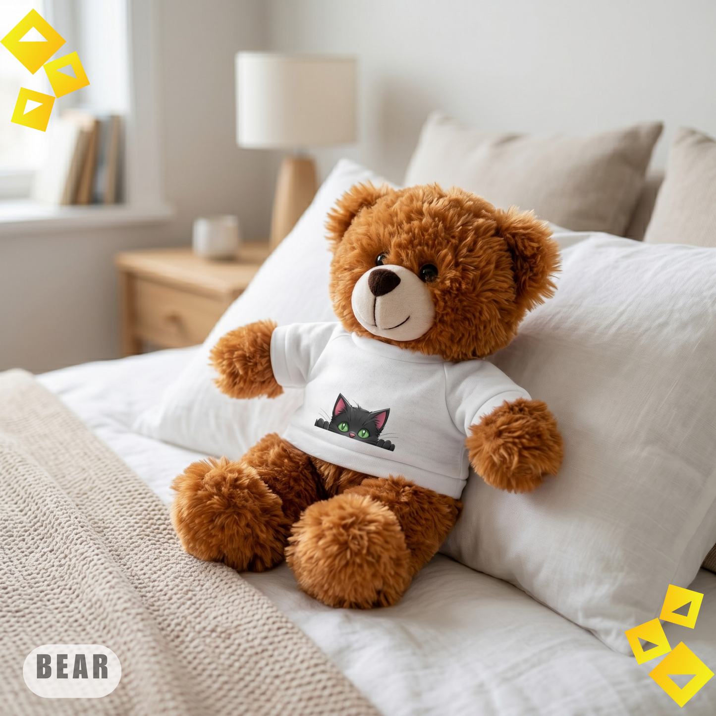 Stuffed Animals, Fluffy Plush Toys with Custom Tees, Snuggle Buddies Design, Personalized Gift for Kids, Cute Cuddly Toy Keepsake