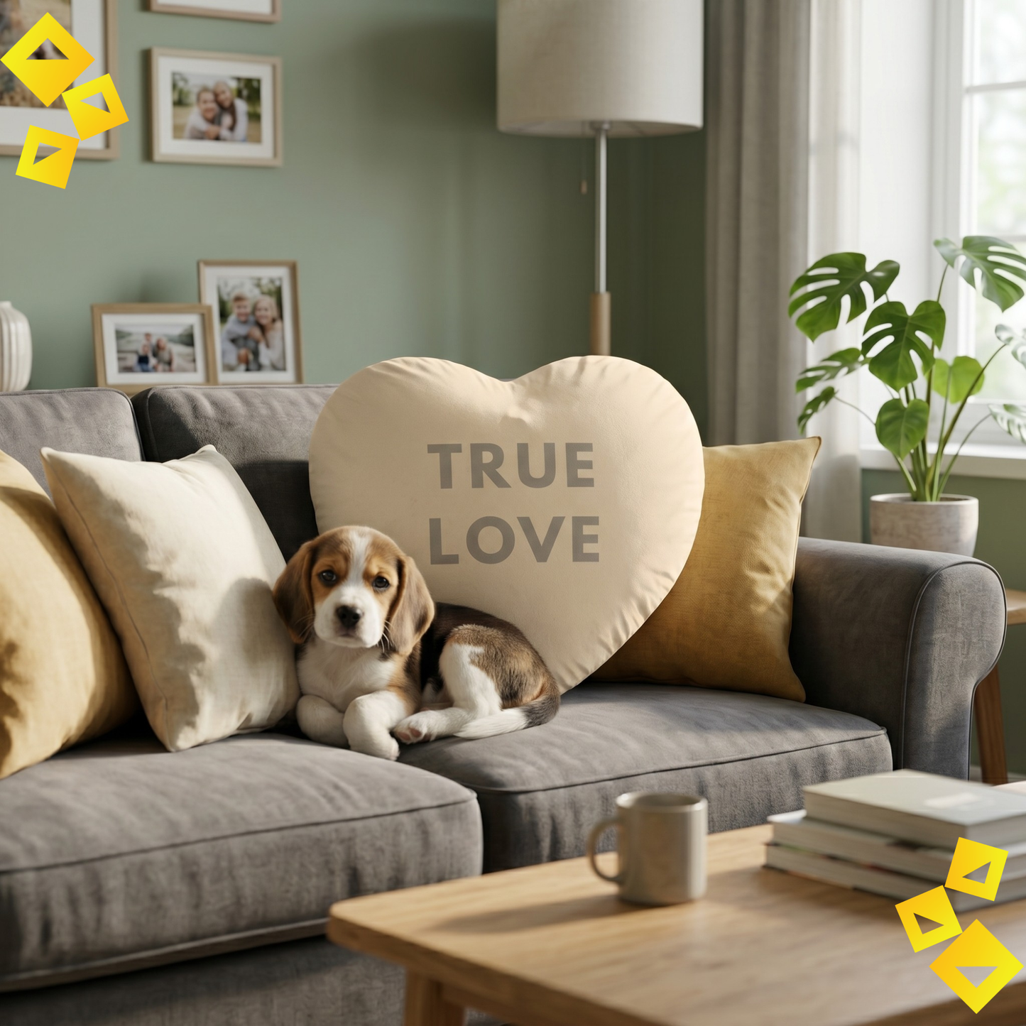 Custom Shaped Pillow - Personalized Heart Pillow - TRUE LOVE Cushion - Custom Design Pillow for Home Decor & Gift