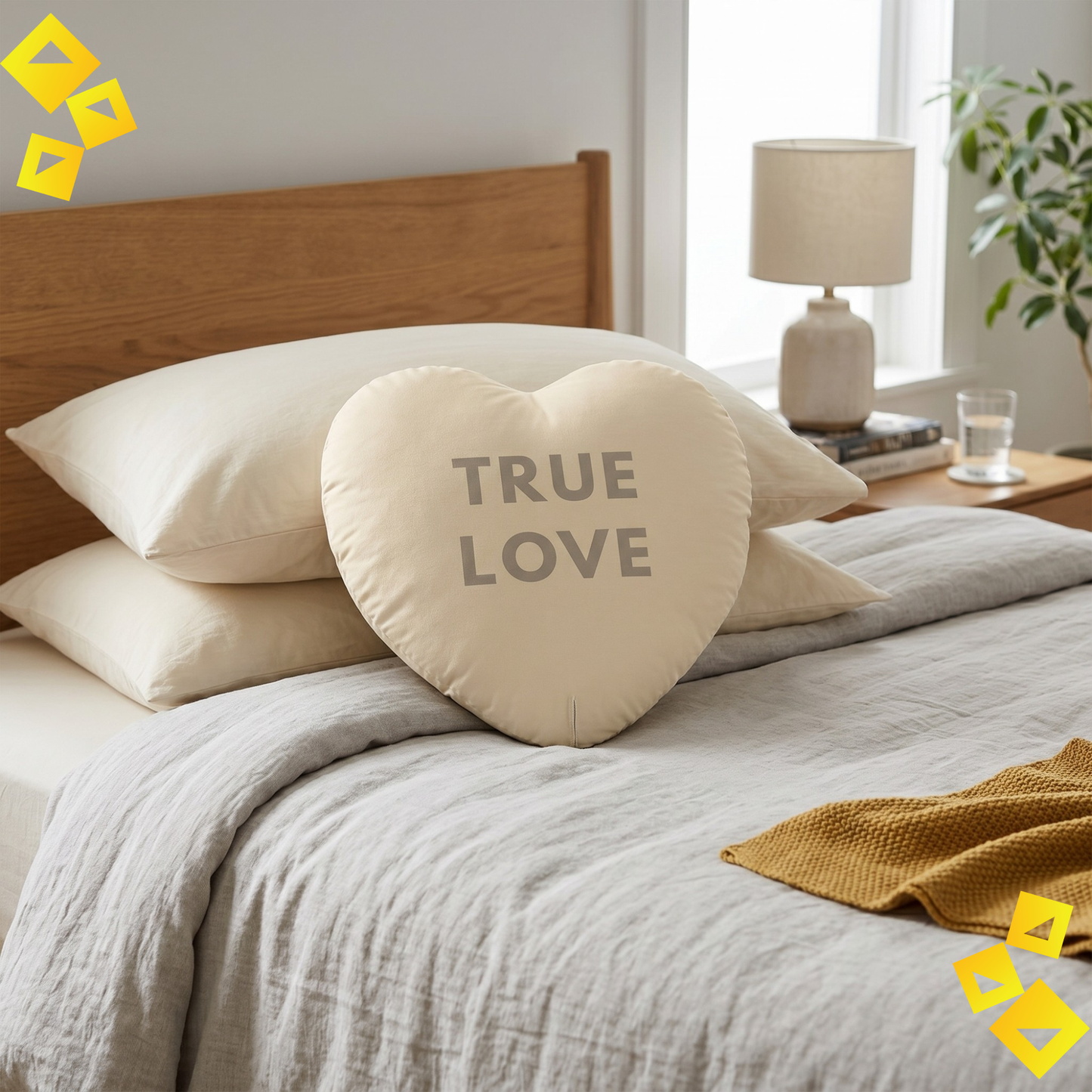 Custom Shaped Pillow - Personalized Heart Pillow - TRUE LOVE Cushion - Custom Design Pillow for Home Decor & Gift