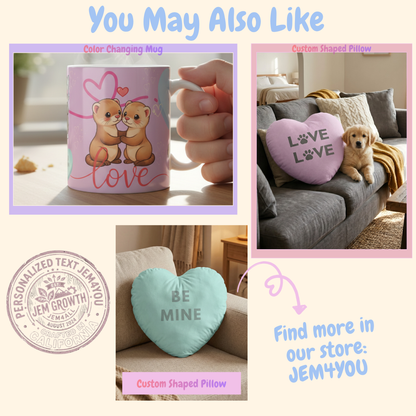 Custom Shaped Pillow - Personalized Heart Pillow - TRUE LOVE Cushion - Custom Design Pillow for Home Decor & Gift