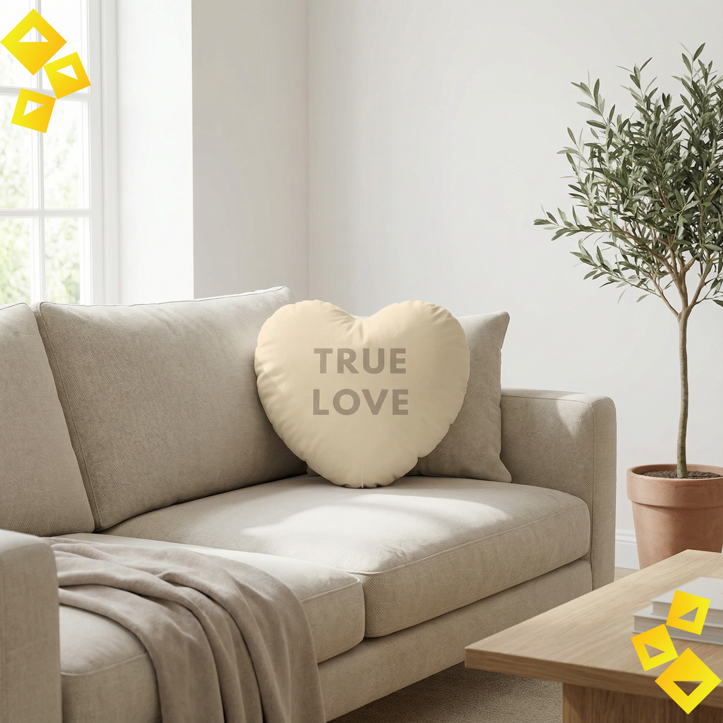 Custom Shaped Pillow - Personalized Heart Pillow - TRUE LOVE Cushion - Custom Design Pillow for Home Decor & Gift