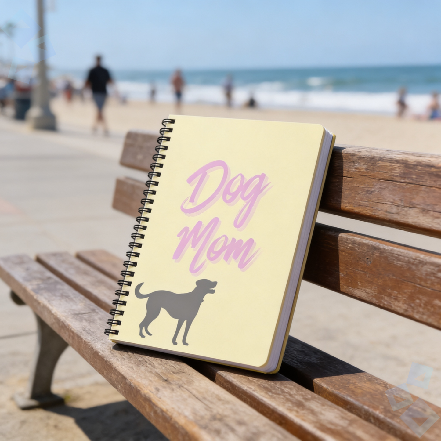 Dog Mom spiral notebook | Ruled line journal, cream cover with lavender script