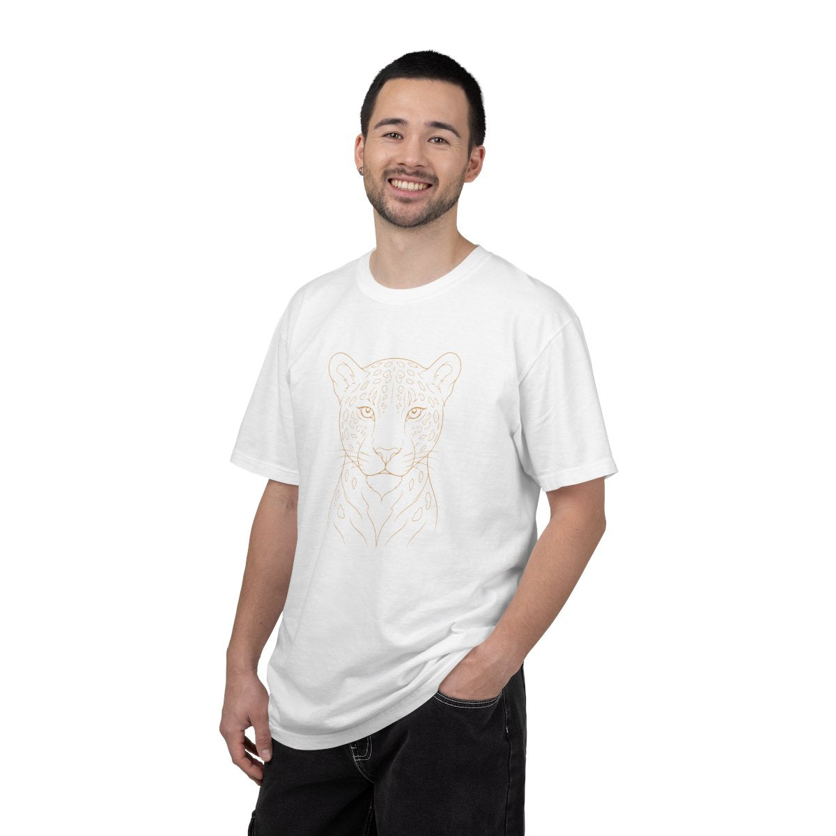 Line Art Jaguar Head T-shirt | Minimal Big Cat Illustration