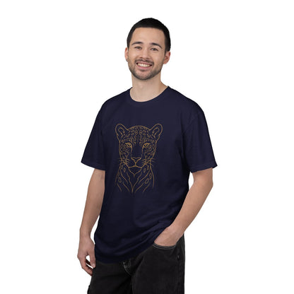 Line Art Jaguar Head T-shirt | Minimal Big Cat Illustration