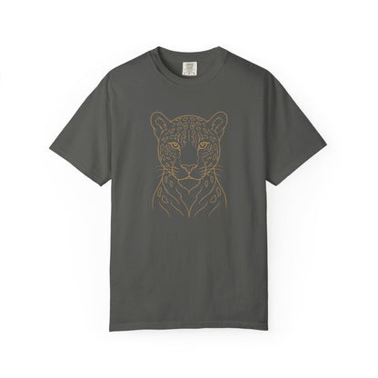 Line Art Jaguar Head T-shirt | Minimal Big Cat Illustration