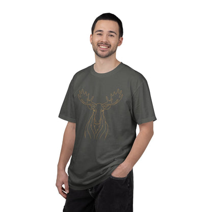 Minimal Line Art Moose T-Shirt | Outline Antler Graphic