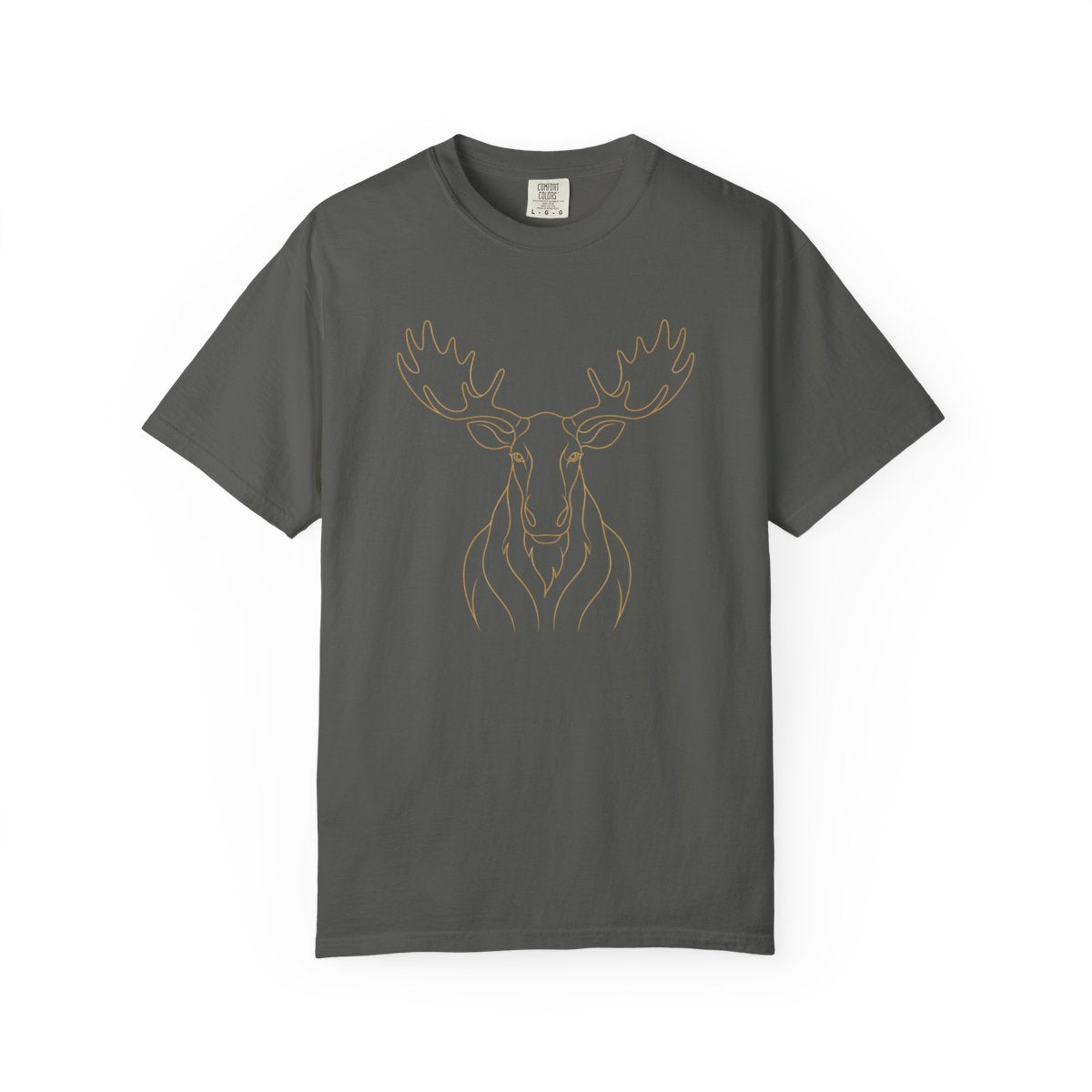 Minimal Line Art Moose T-Shirt | Outline Antler Graphic