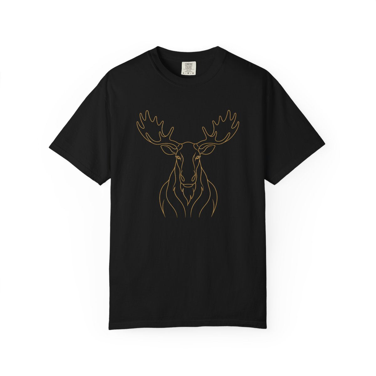 Minimal Line Art Moose T-Shirt | Outline Antler Graphic