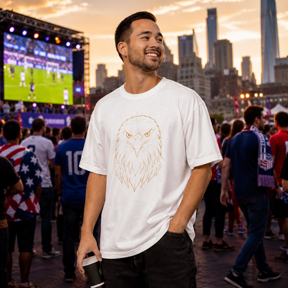Minimal Eagle Line Art T-shirt | Outline Bald Eagle Tee