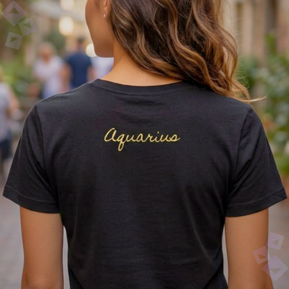 Unisex Jersey T Shirt Aquarius Zodiac Water Bearer Graphic, Minimalist Aquarius Astrology Shirt, Horoscope Zodiac Sign Tee, Birthday Gift