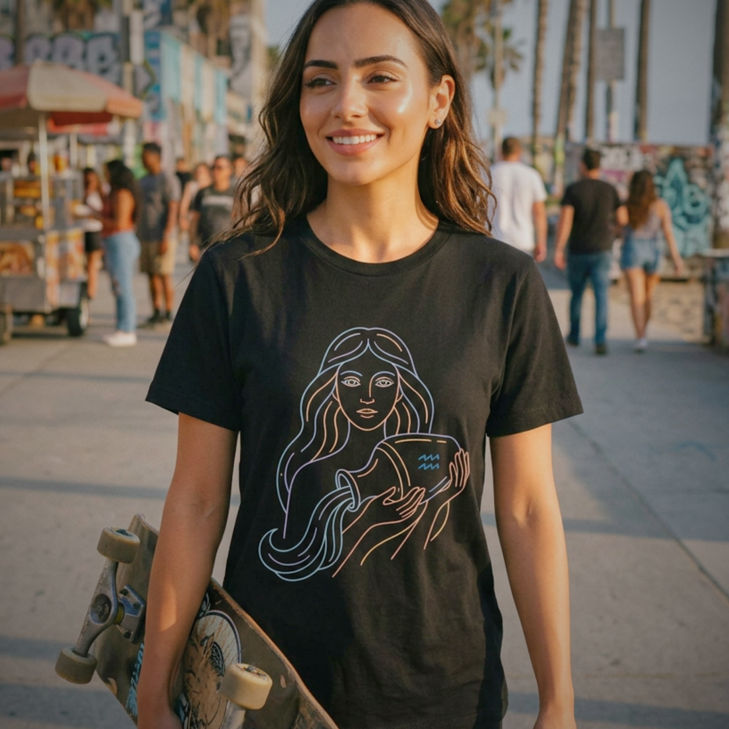 Unisex Jersey T Shirt Aquarius Zodiac Water Bearer Graphic, Minimalist Aquarius Astrology Shirt, Horoscope Zodiac Sign Tee, Birthday Gift