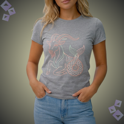 Unisex Jersey T Shirt Capricorn Zodiac Sea Goat Graphic, Minimalist Capricorn Astrology Shirt, Horoscope Zodiac Sign Tee, Birthday Gift