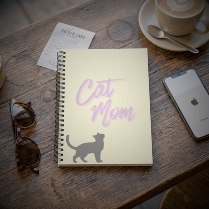 Cat Mom Spiral Notebook | Ruled Line, Cute Cat Design