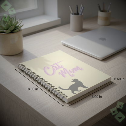 Cat Mom Spiral Notebook | Ruled Line, Cute Cat Design