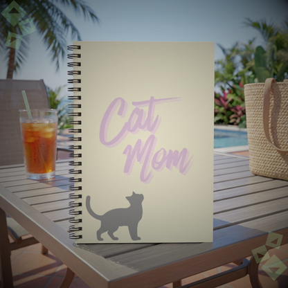 Cat Mom Spiral Notebook | Ruled Line, Cute Cat Design