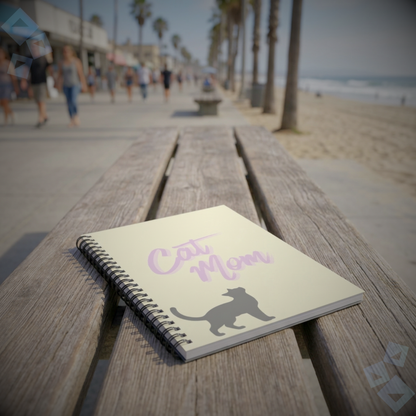 Cat Mom Spiral Notebook | Ruled Line, Cute Cat Design
