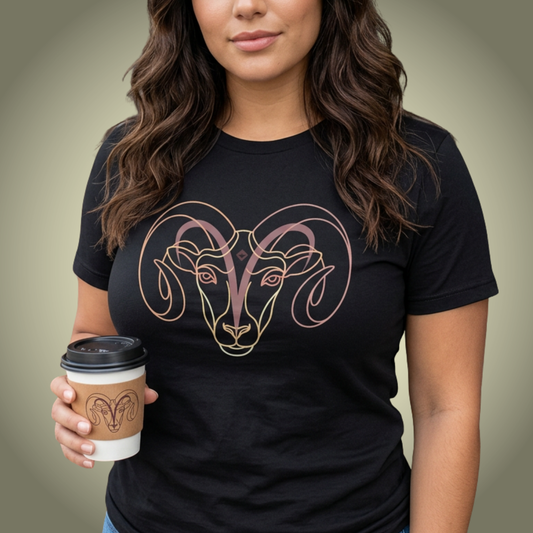 Unisex Jersey T Shirt Aries Zodiac Ram Graphic, Minimalist Aries Astrology Shirt, Horoscope Zodiac Sign Tee, Birthday Gift