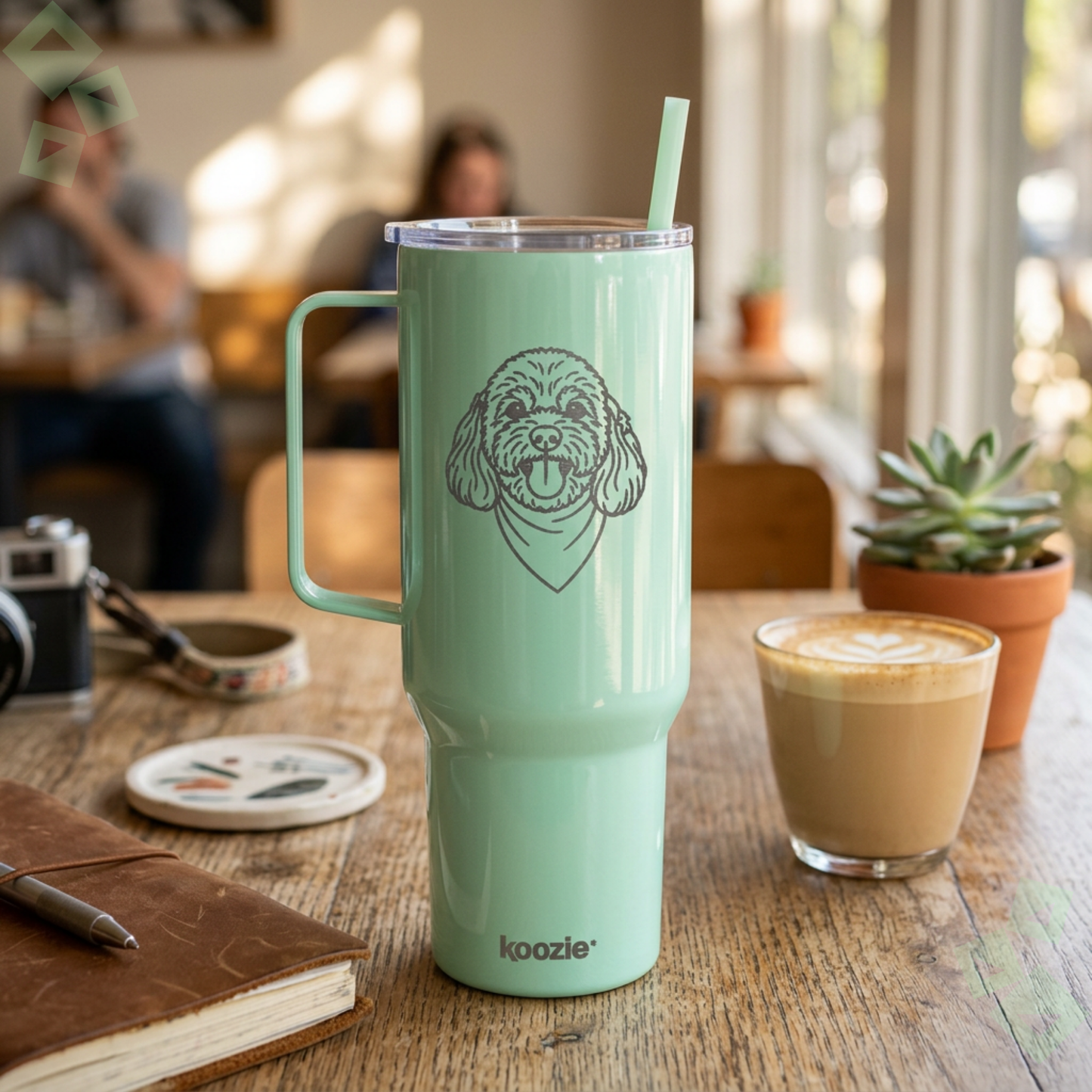 40oz Insulated Tumbler with Lid Engraving, Poodle Dog Engraved Tumbler Stainless Steel Travel Mug, Dog Mom Cup Gift for Poodle Lover