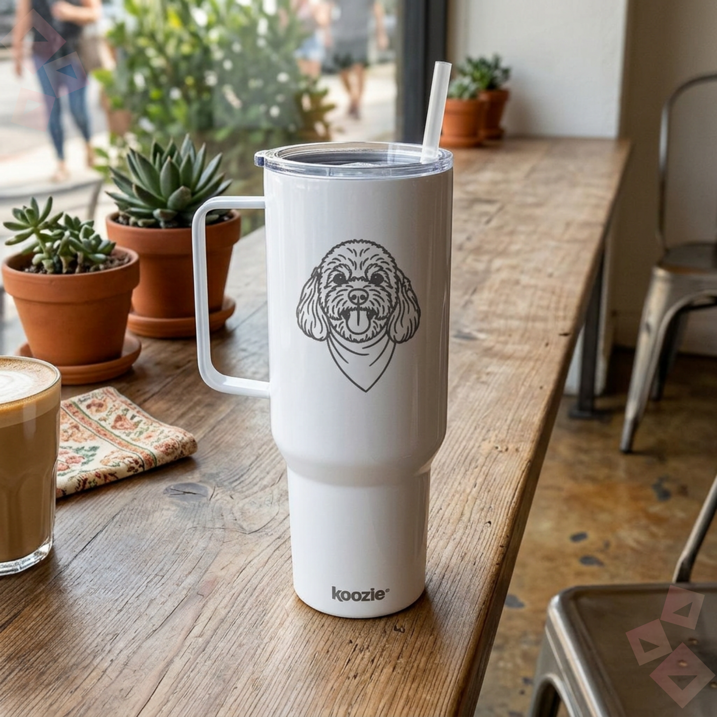 40oz Insulated Tumbler with Lid Engraving, Poodle Dog Engraved Tumbler Stainless Steel Travel Mug, Dog Mom Cup Gift for Poodle Lover